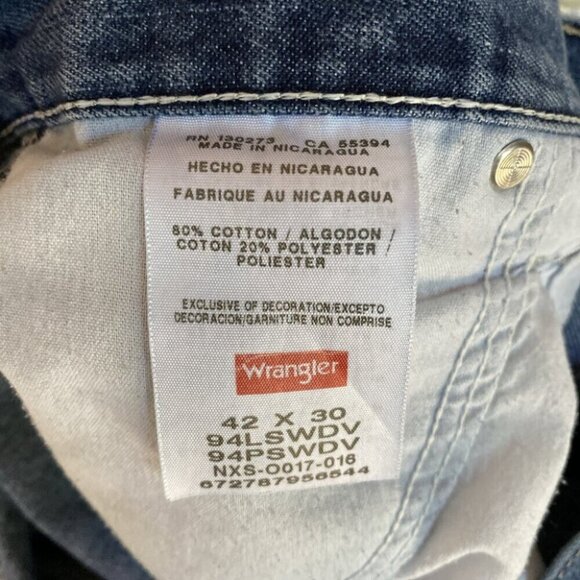 Wrangler Carpenter Jeans Mens 42x30 Blue Denim Utility Work Gorpcore Outdoors - Picture 5 of 8